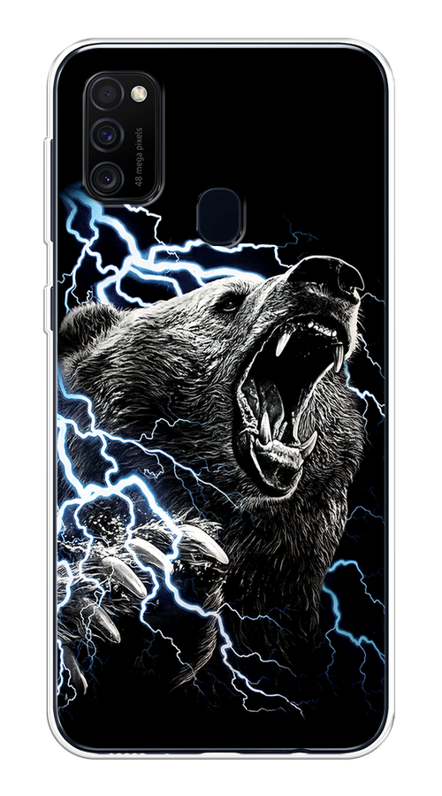 

Чехол на Samsung Galaxy M21/M30s "Гроза и медведь", Черный;серый;серебристый, 29750-1