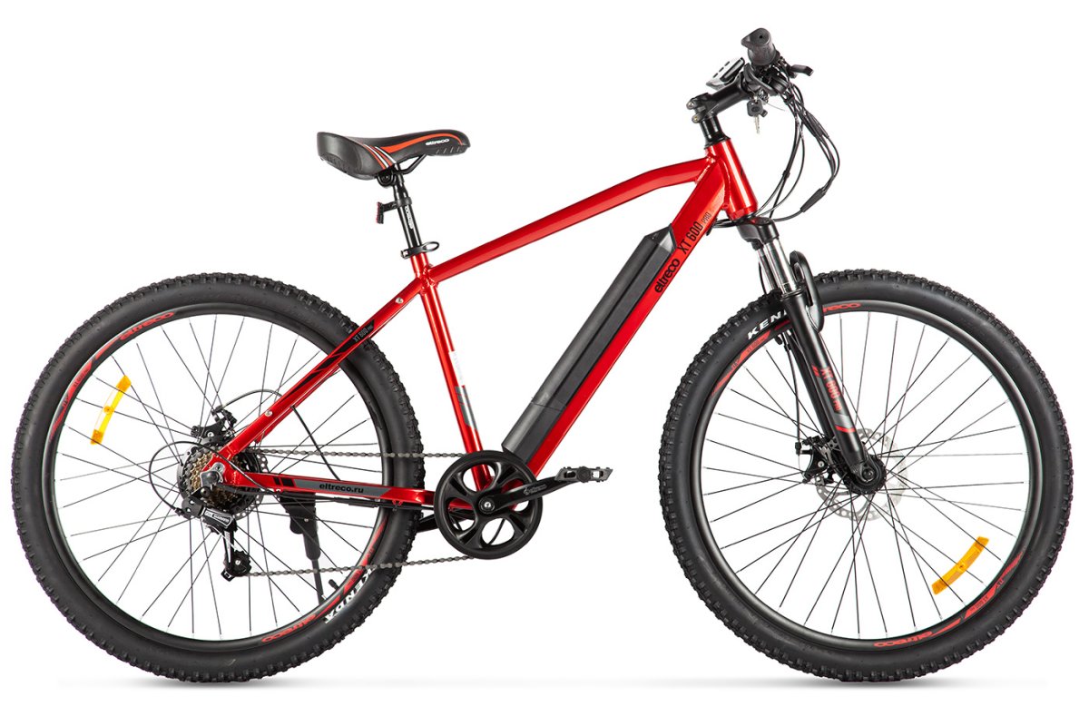 Электровелосипед Eltreco XT 600 Pro 27,5' 2023, рама 18', Красно-черный