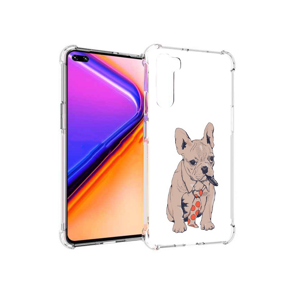 

Чехол MyPads Tocco для OnePlus Nord бульдог с сигарой (PT227045.136.250), Прозрачный, Tocco