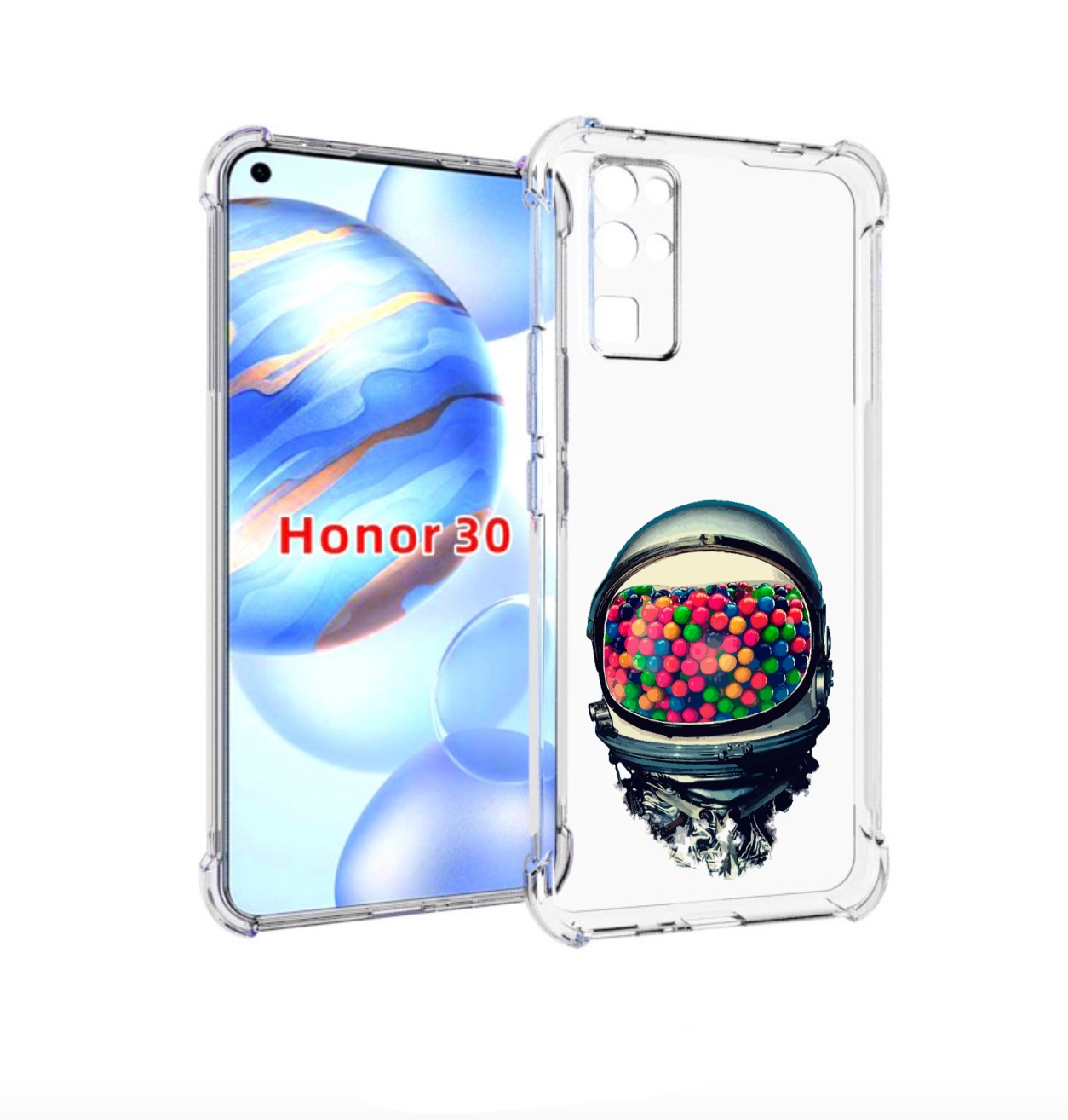 

Чехол бампер MyPads шлем космонавта для Honor 30 (BMH-AN10) прот, Прозрачный, Tocco