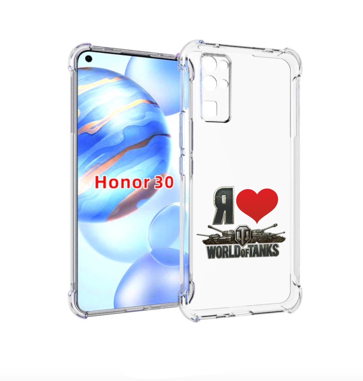 

Чехол бампер MyPads я люблю ворлд оф танк для Honor 30 (BMH-AN10, Прозрачный, Tocco