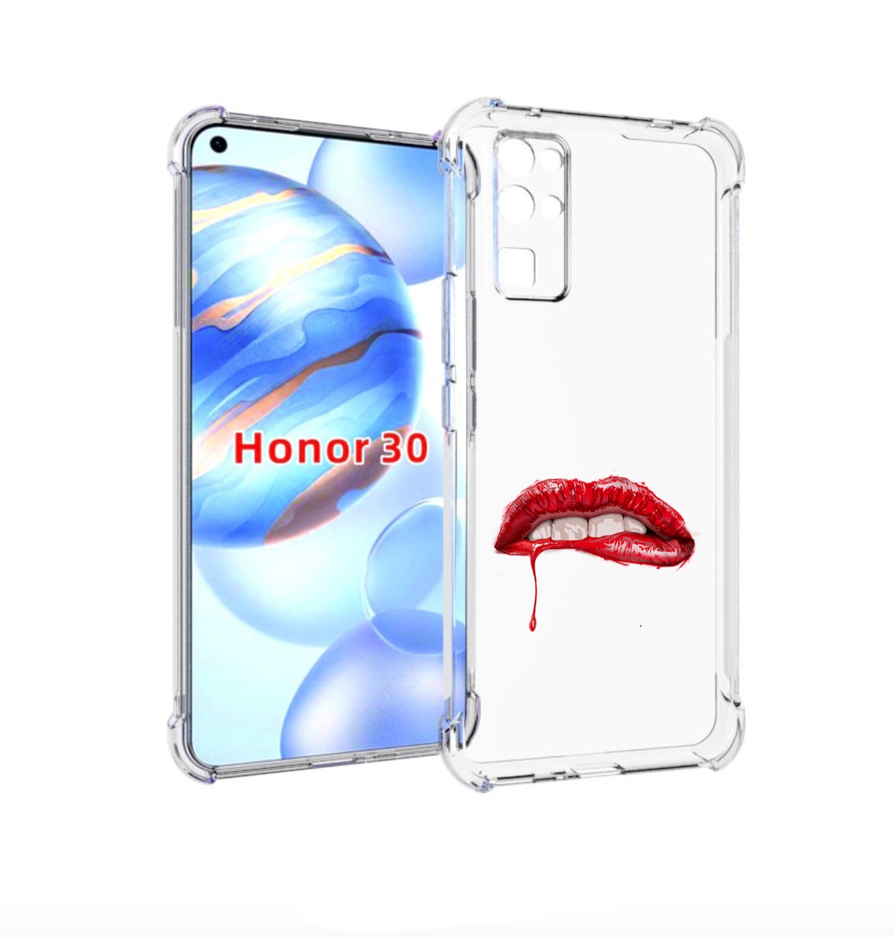 

Чехол бампер MyPads яркие красные губы для Honor 30 (BMH-AN10) п, Прозрачный, Tocco