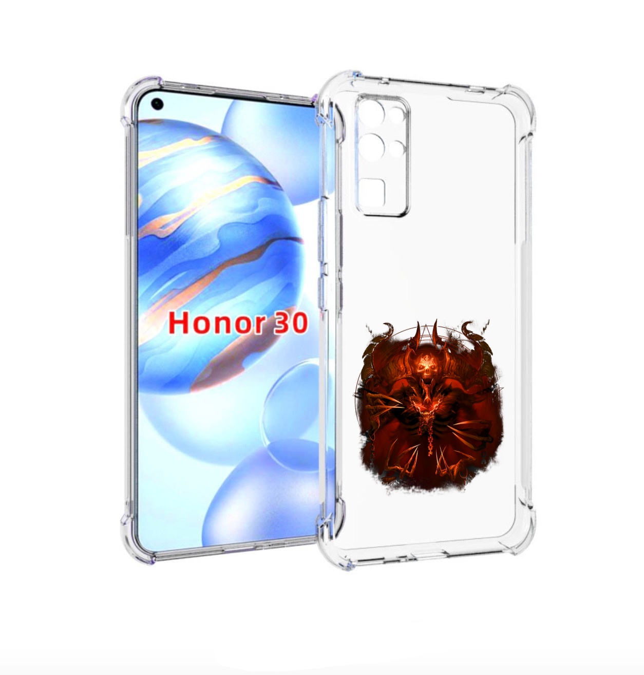 

Чехол бампер MyPads яркий демон для Honor 30 (BMH-AN10) противоу, Прозрачный, Tocco