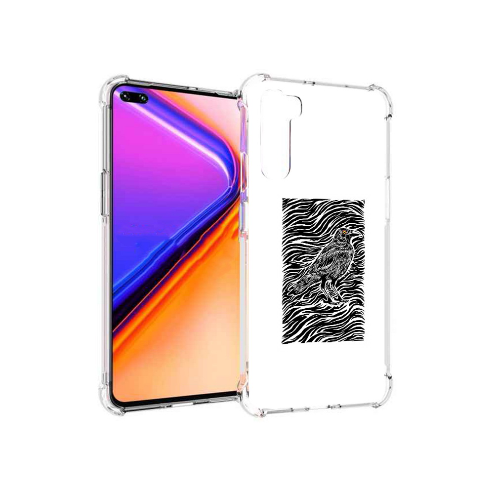

Чехол MyPads Tocco для OnePlus Nord ворон в абстракции (PT227045.136.272), Прозрачный, Tocco