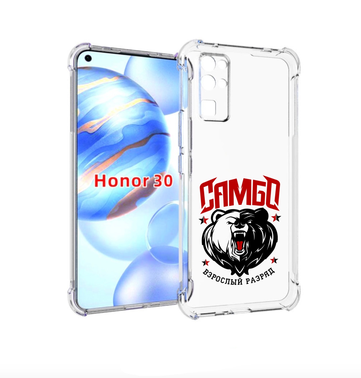 Чехол бампер MyPads Единоборства Самбо медведь для Honor 30 (BMH