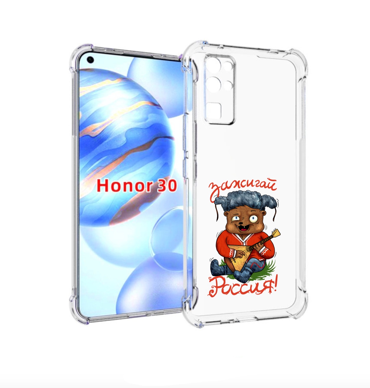 

Чехол бампер MyPads Зажигай Россия для Honor 30 (BMH-AN10) проти, Прозрачный, Tocco