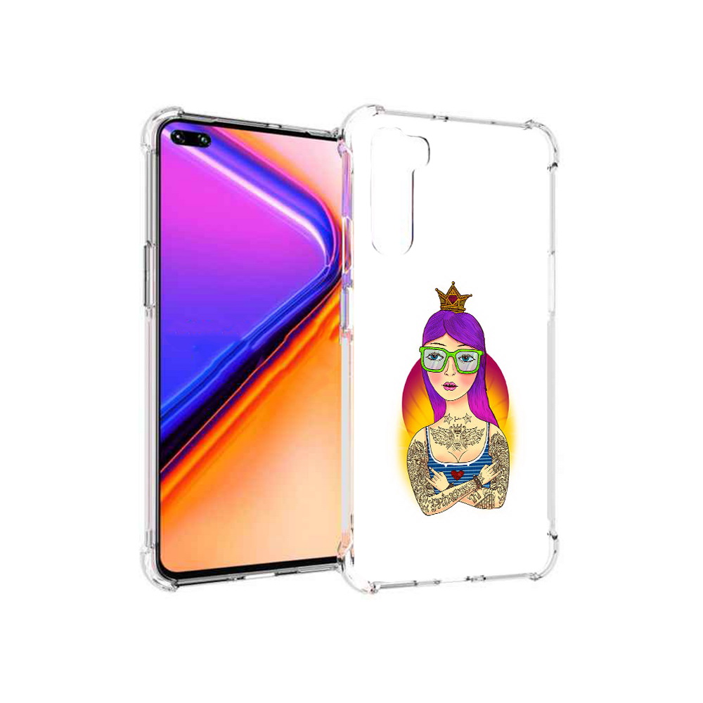 

Чехол MyPads Tocco для OnePlus Nord девушка в татуировках с короной (PT227045.136.305), Прозрачный, Tocco