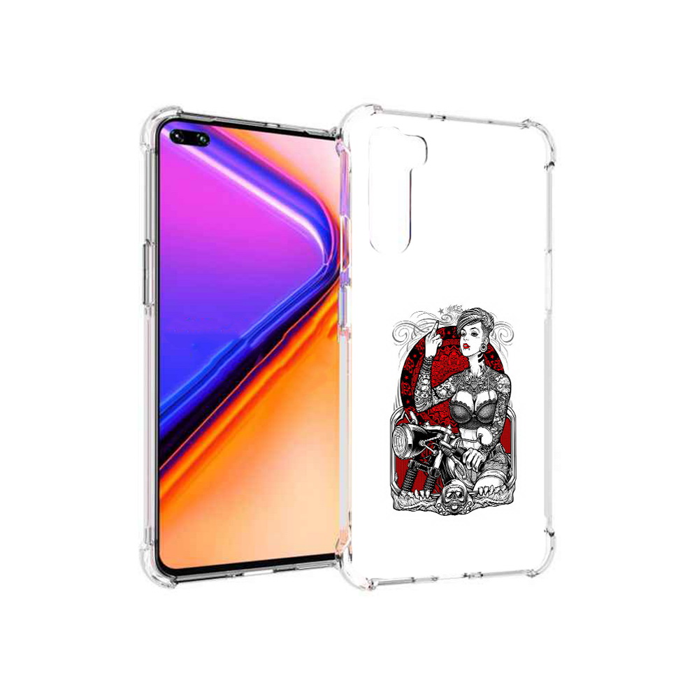 Чехол MyPads Tocco для OnePlus Nord девушка на мотоцикле (PT227045.136.308)