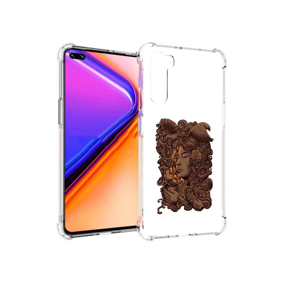 

Чехол MyPads Tocco для OnePlus Nord девушка с длинными волосами абстракция, Прозрачный, Tocco