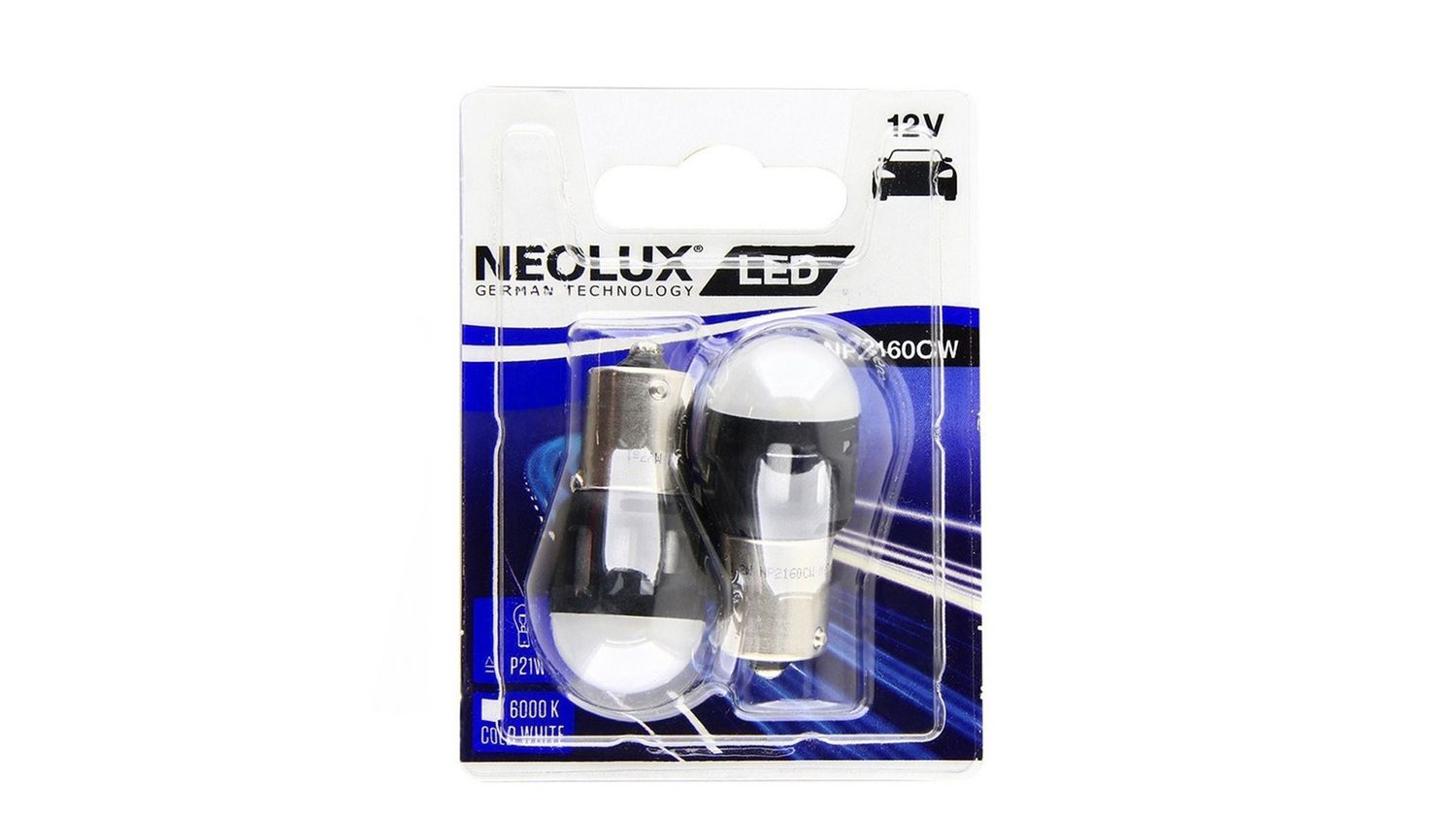 

Лампа NEOLUX LED P21W 12V 1.2W BA15S 6000 комплект