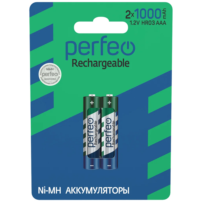 Аккумулятор Perfeo AAA1000mAh/2BL Пластик внешний аккумулятор perfeo