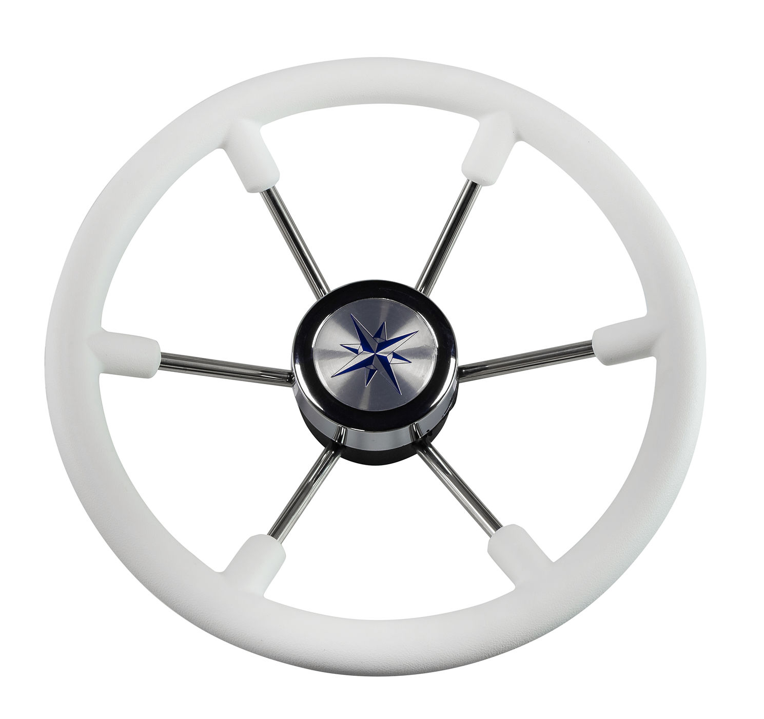 

Рулевое колесо LEADER PLAST белый обод серебряные спицы д. 360 мм, LEADER PLAST