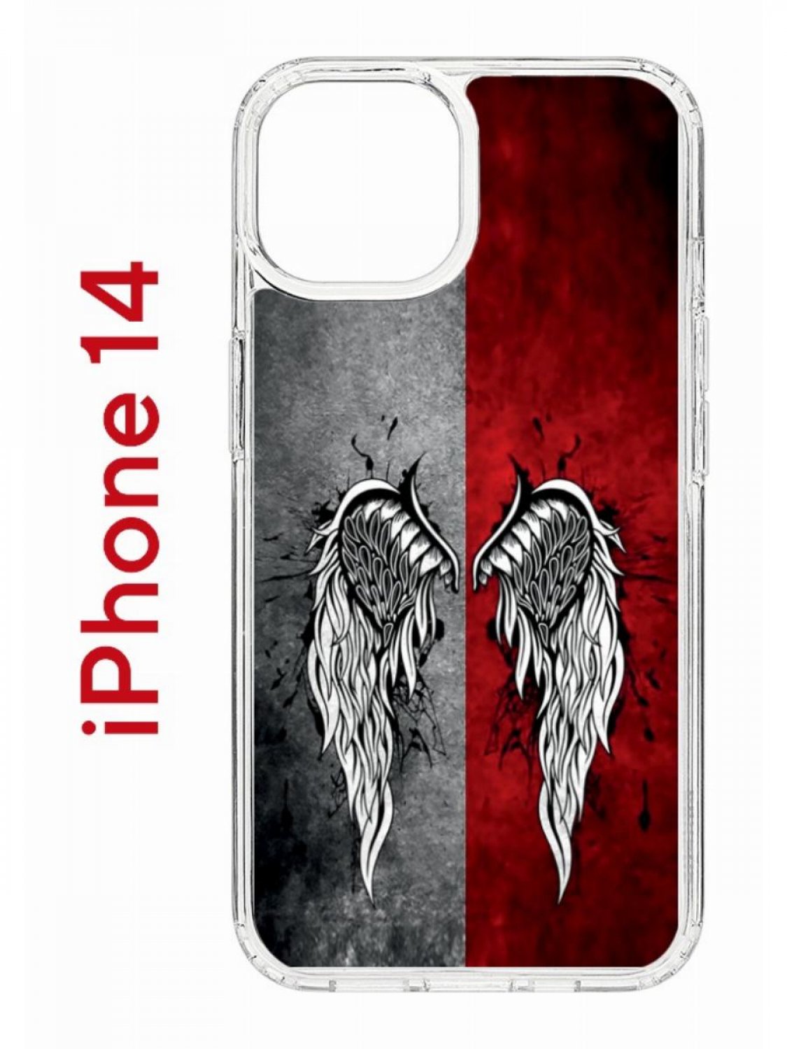 Чехол на iPhone 14 с принтом Kruche Print Крылья, бампер с защитой камеры