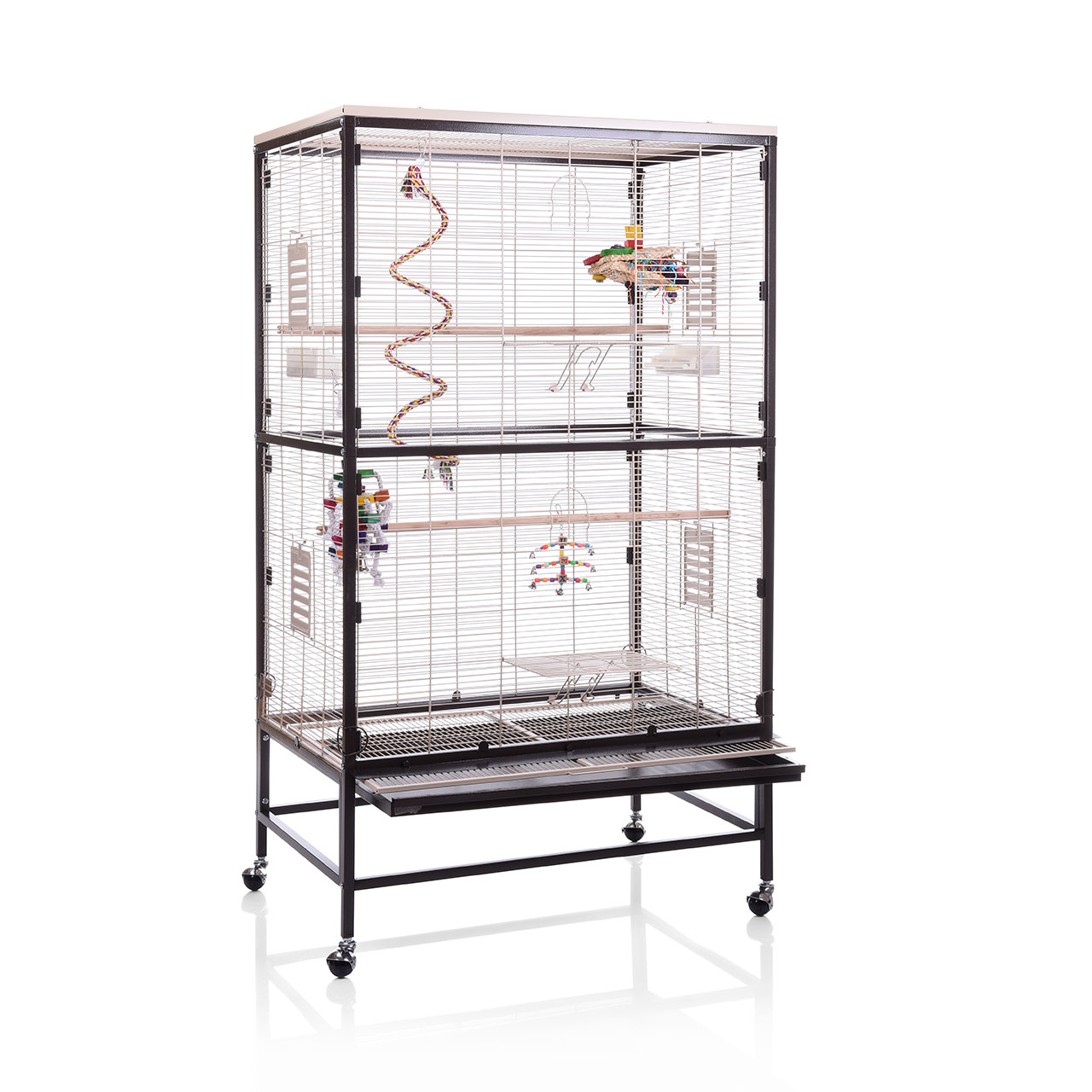 Клетка для малых птиц SkyRus Paradiso 90, коричневый, металл, 91х60х160 см