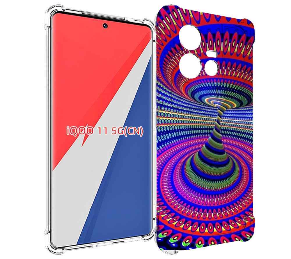 

Чехол MyPads оптическая иллюзия для Vivo iQOO 11, Прозрачный, Tocco