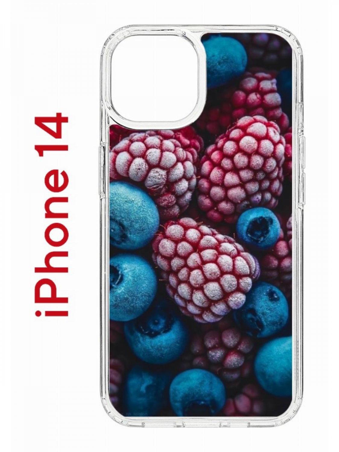 Чехол на iPhone 14 с принтом Kruche Print Fresh berries, бампер с защитой камеры