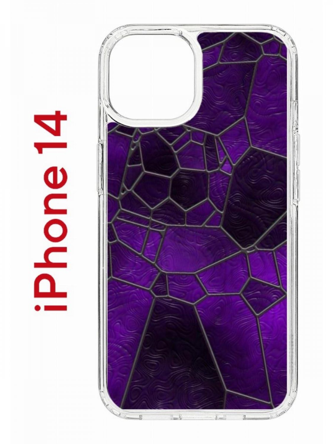 Чехол на iPhone 14 с принтом Kruche Print Витраж, бампер с защитой камеры