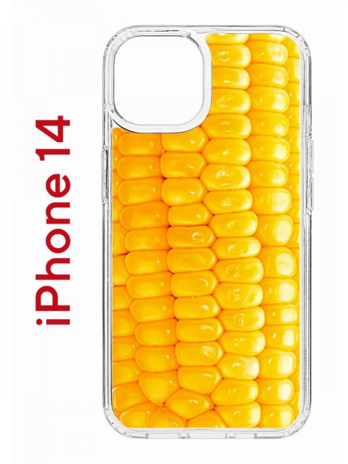 Чехол на iPhone 14 с принтом Kruche Print Кукуруза, бампер с защитой камеры