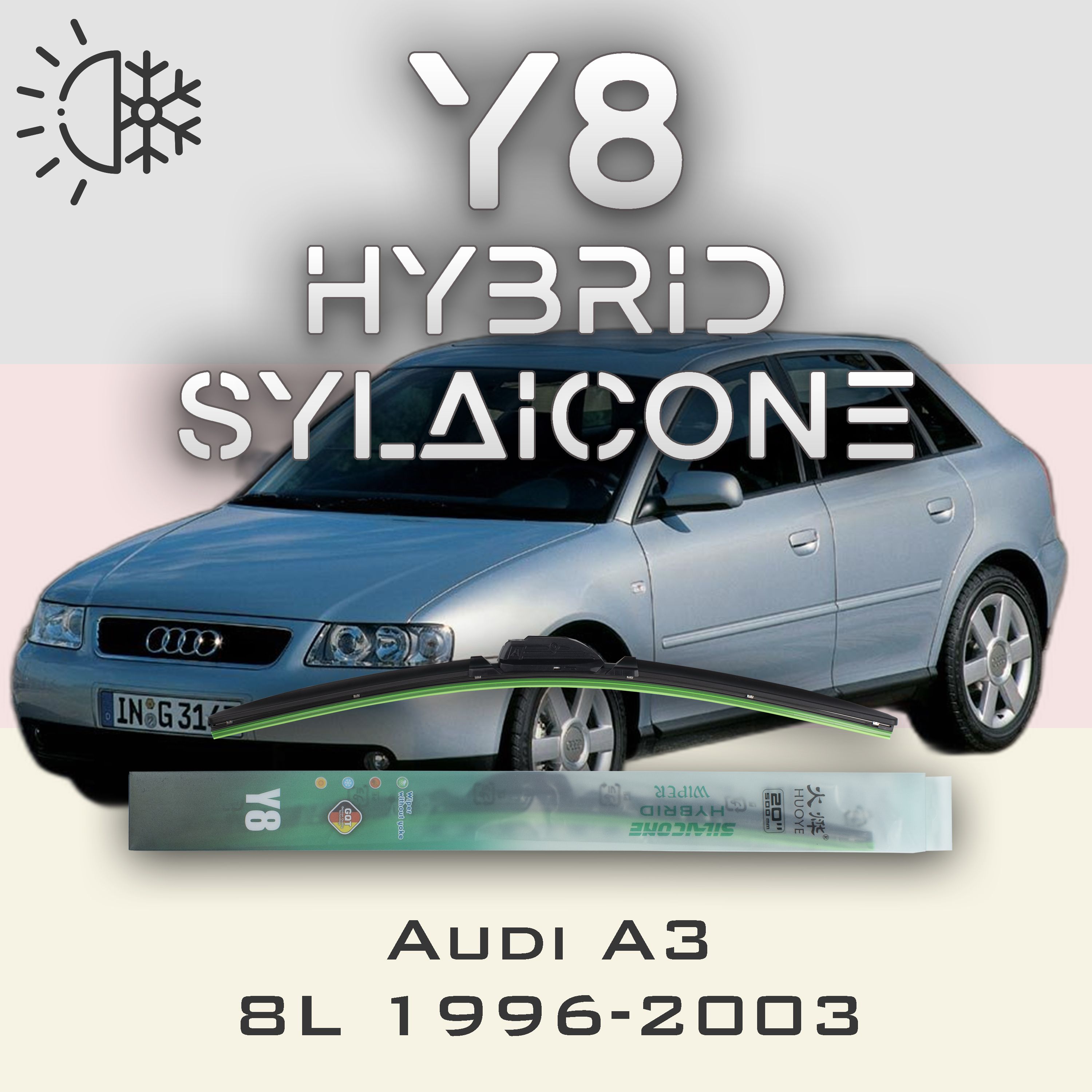 

Комплект щеток стеклоочистителя HUOYE Y8-Audi A3 8L 1996-2003, Y8