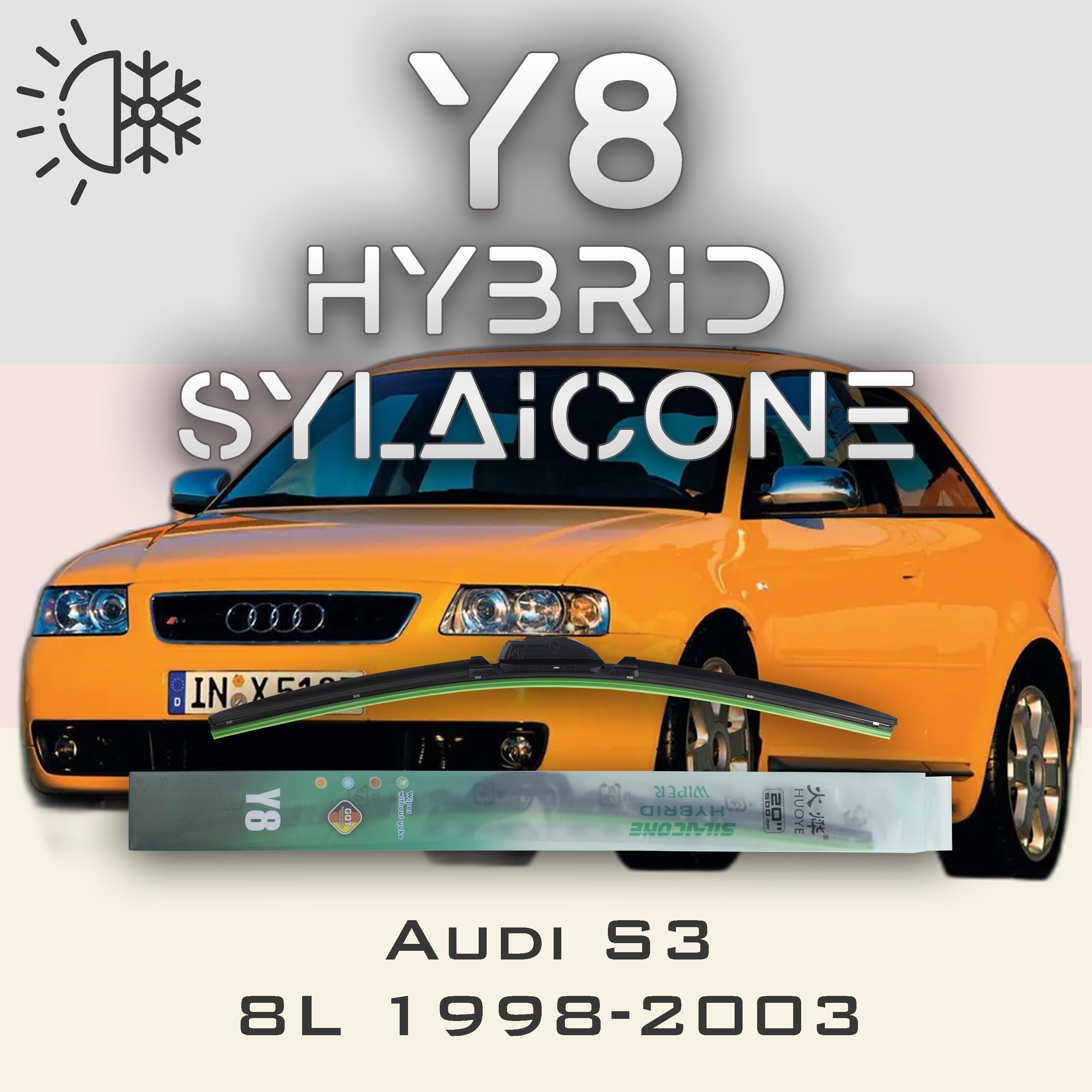 

Комплект щеток стеклоочистителя HUOYE Y8-Audi S3 8L 1998-2003, Y8