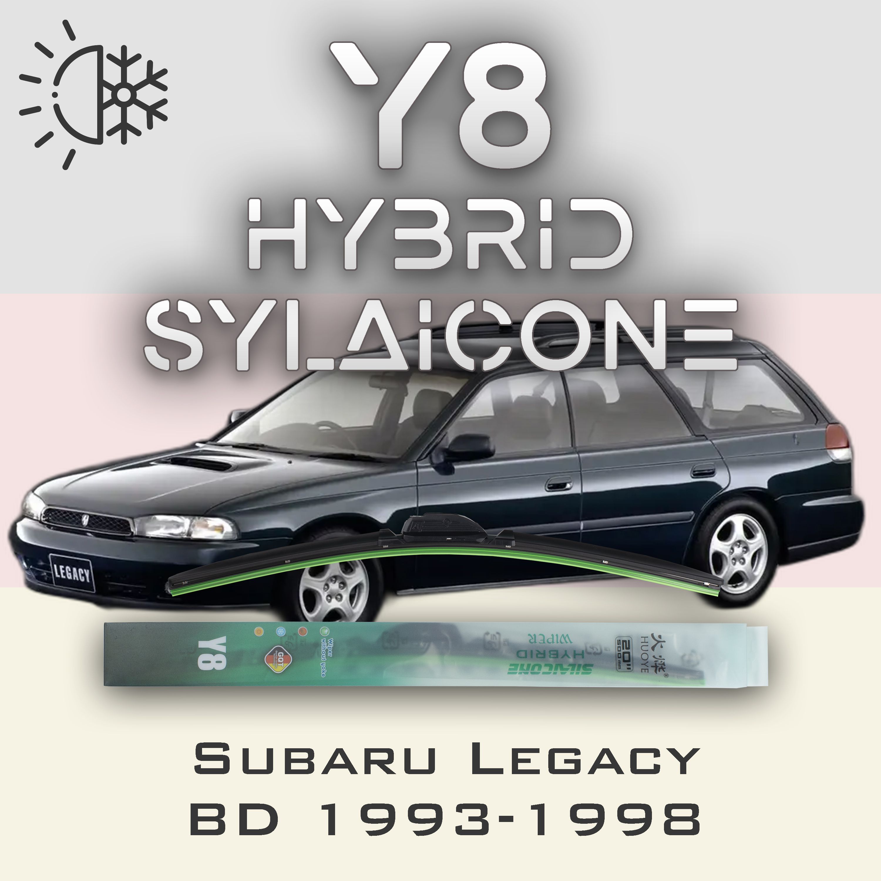 

Комплект щеток стеклоочистителя HUOYE Y8-Subaru Legacy BD\B11\BG\BK 1993-1998, Y8
