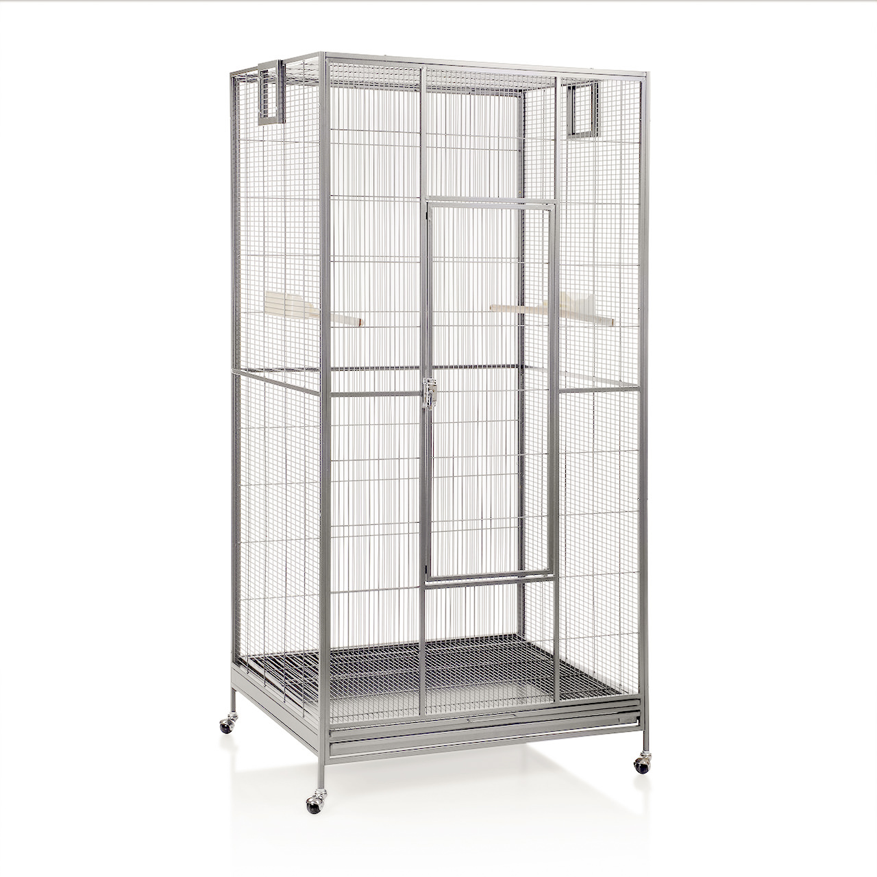 Клетка для малых птиц SkyRus Sydney I, светло-серая, металл, 90х70х180 см