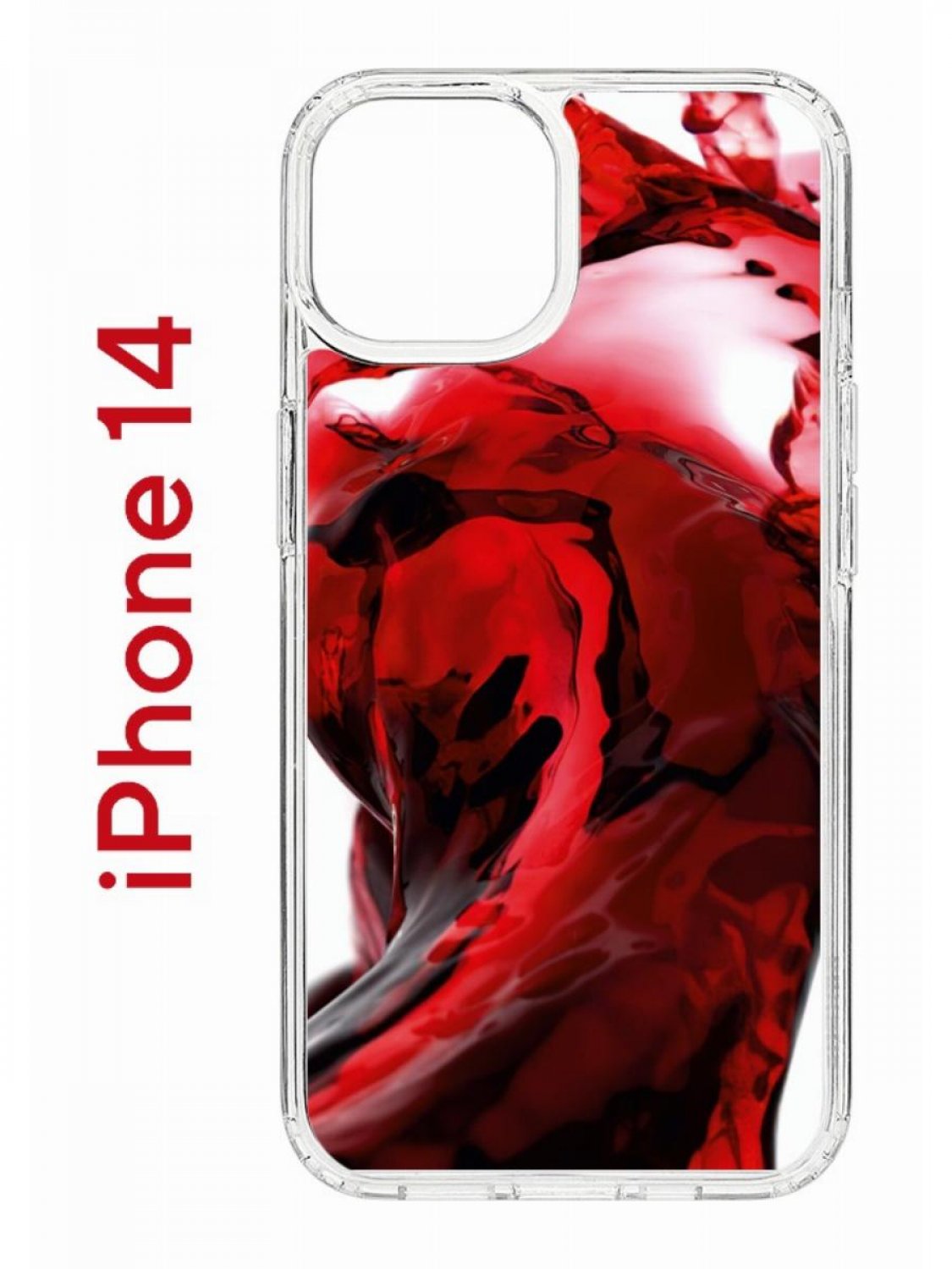 

Чехол на iPhone 14 с принтом Kruche Print Вино, бампер с защитой камеры, Прозрачный;красный;бордовый;черный, Айфон 14