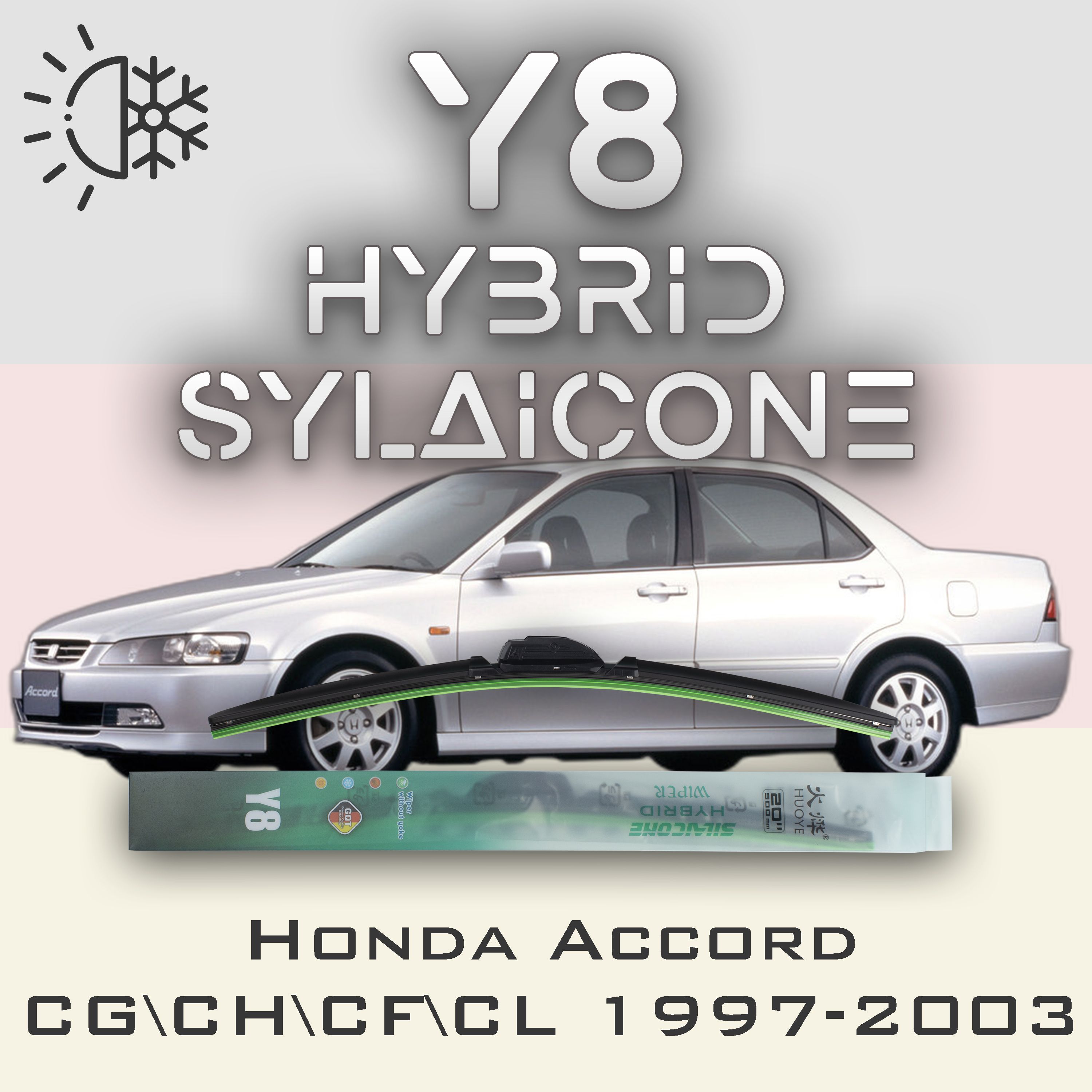 

Комплект щеток стеклоочистителя HUOYE Y8-Honda Accord CG\CH\CF\CL 1997-2003, Y8