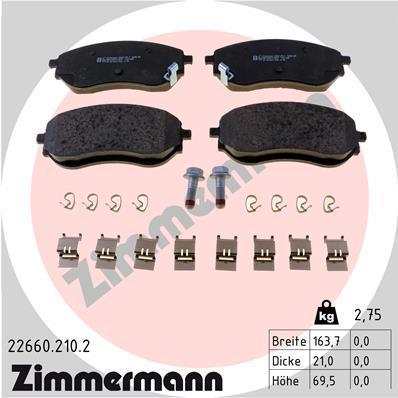

Колодки дисковые задние с антискрип. пластинами\ Opel Astra,Chevro ZIMMERMANN 22660.210.2