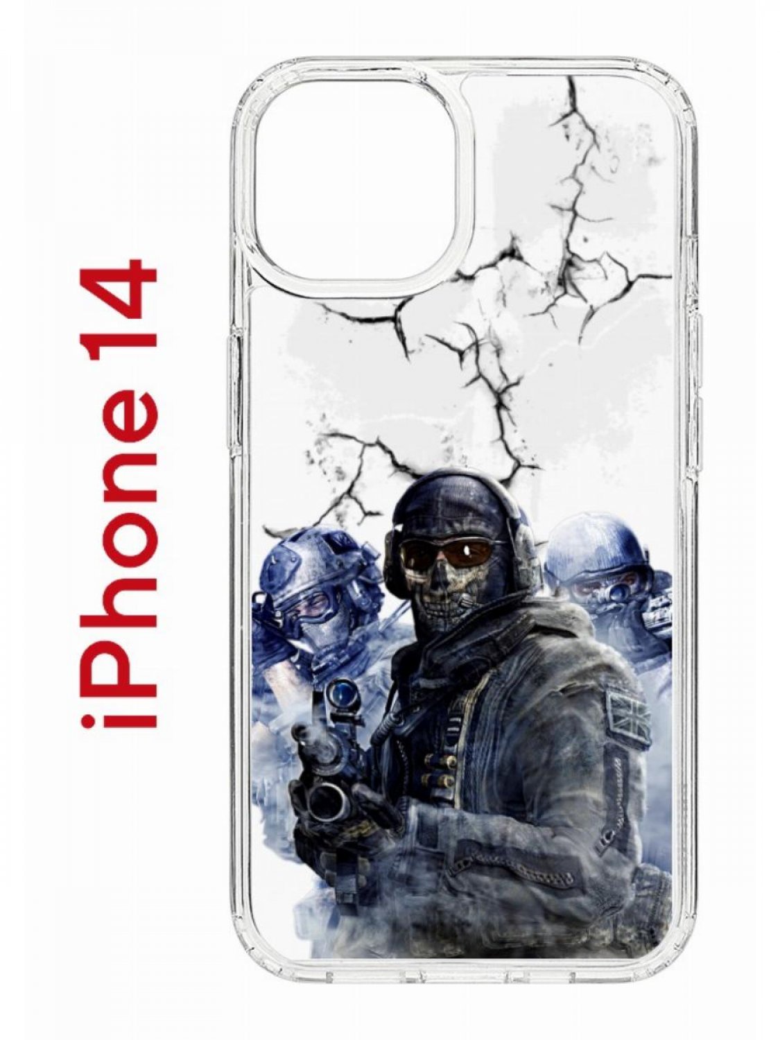 Чехол на iPhone 14 с принтом Kruche Print Call of Duty, бампер с защитой камеры