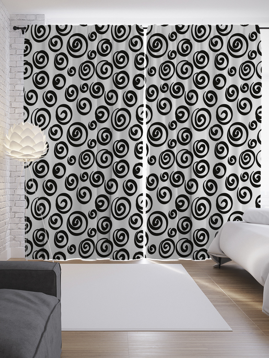 

Шторы JoyArty с фотопечатью "Множество спиралей" из сатена, 290х265 см, Множество спиралей