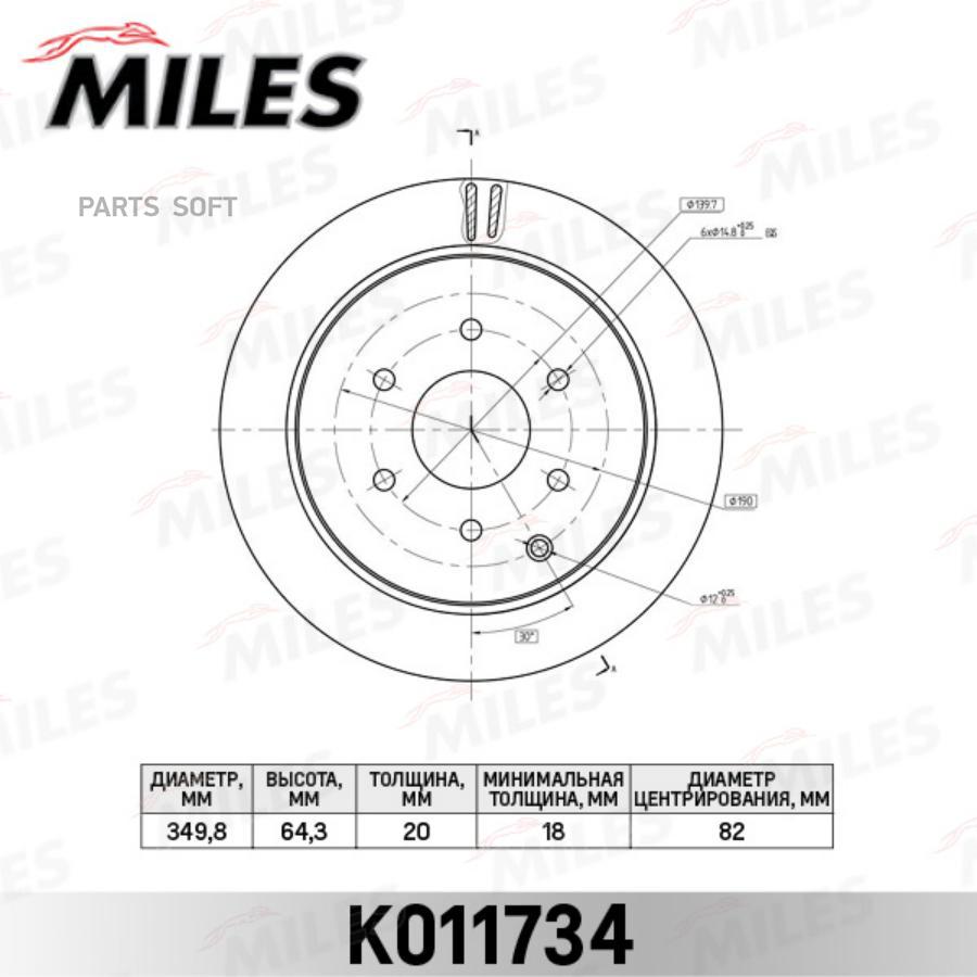 

Тормозной диск Miles K011734