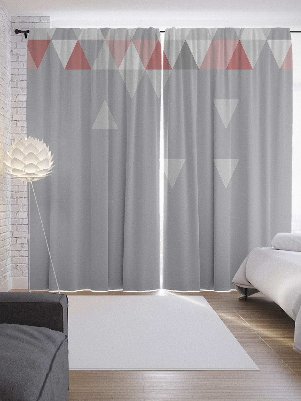 

Шторы JoyArty с фотопечатью "Падение треугольников" из сатена, 290х265 см, Падение треугольников