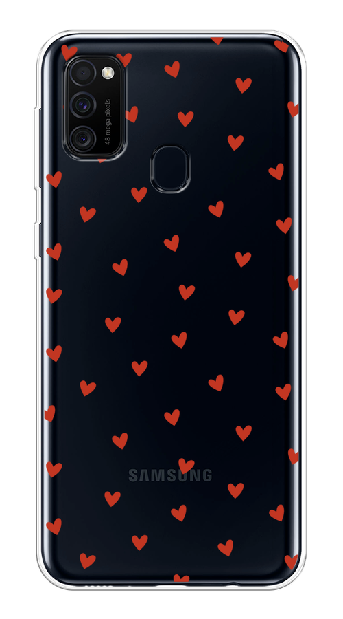 

Чехол на Samsung Galaxy M21/M30s "Red hearts", Красный;прозрачный, 29750-1