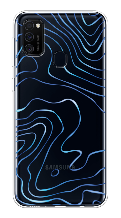 

Чехол на Samsung Galaxy M21/M30s "Blue lines", Прозрачный;синий, 29750-1