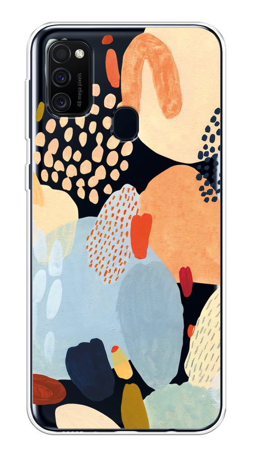 

Чехол на Samsung Galaxy M21/M30s "Необычная абстракция", Бежевый;голубой, 29750-1