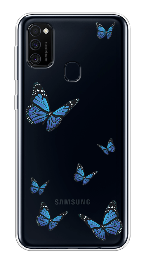 

Чехол на Samsung Galaxy M21/M30s "Blue butterflies", Синий;черный, 29750-1