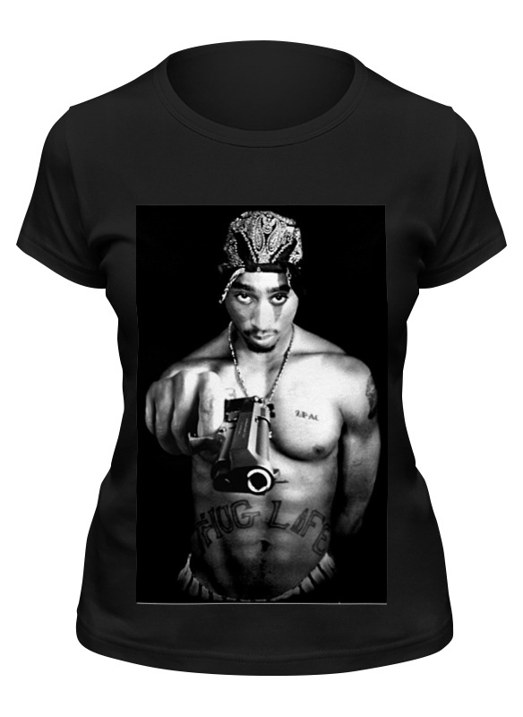 

Футболка женская Printio 2pac & the gun t черная M, Черный, 2pac & the gun t