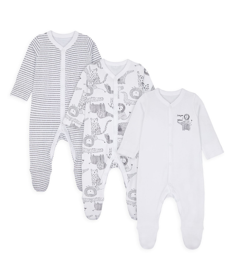 Комбинезон детский Mothercare MC-YA059, белый, 80, 3 шт