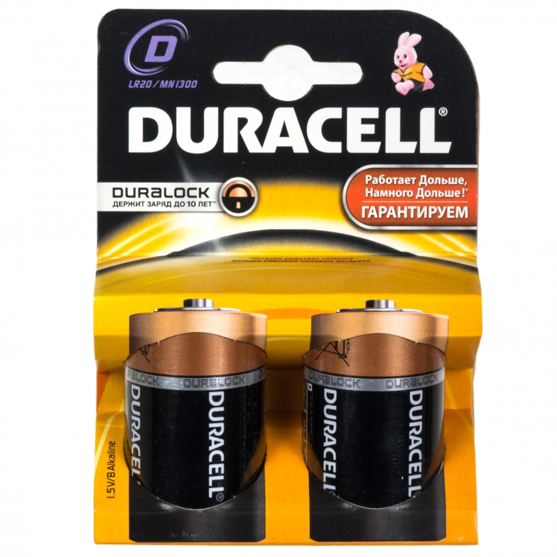 Батарея Duracell LR20-2BL PLUS батарейка алкалиновая camelion plus alkaline lr20 bp2 2 шт