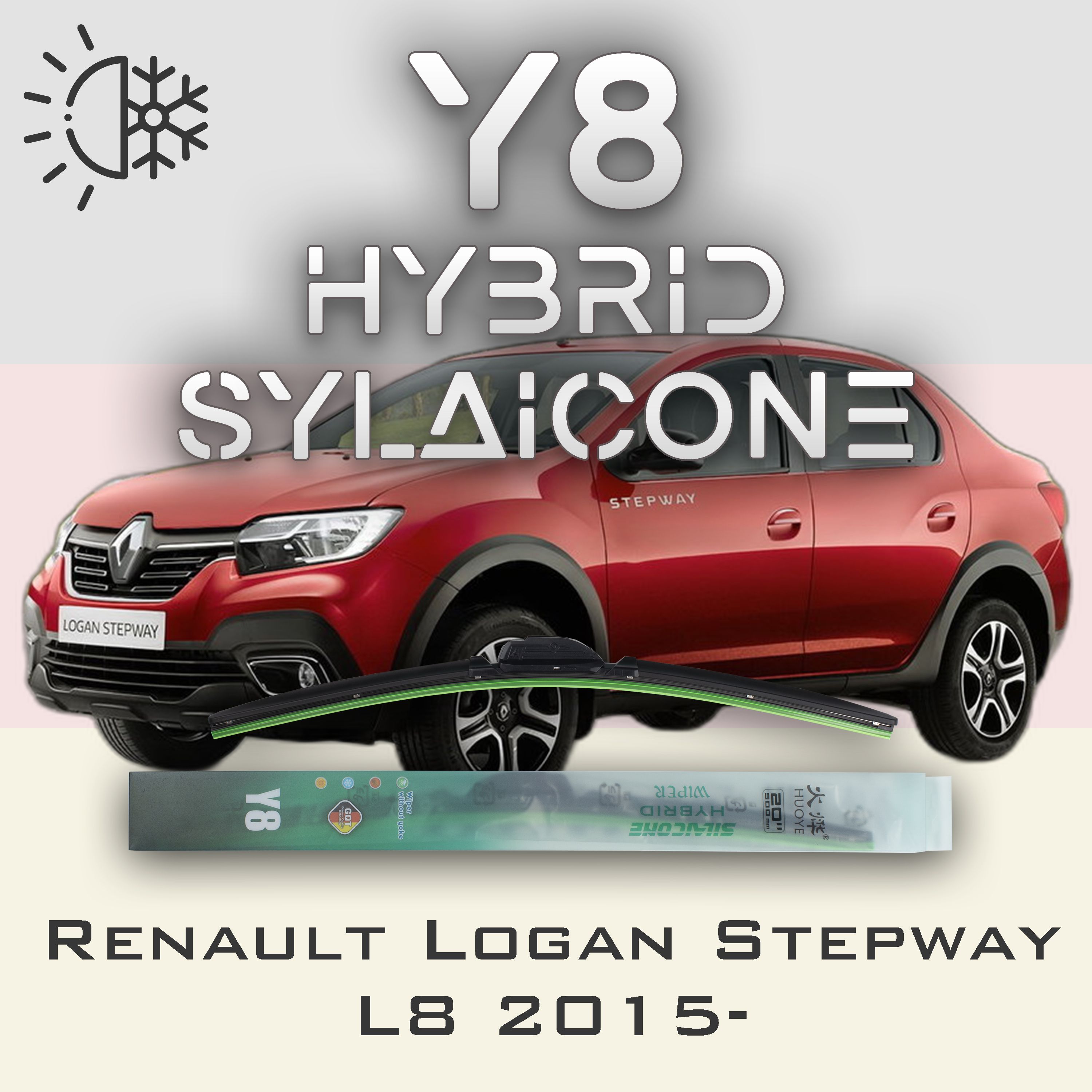 

Комплект щеток стеклоочистителя HUOYE Y8-Renault Logan Stepway L8 2015-, Y8