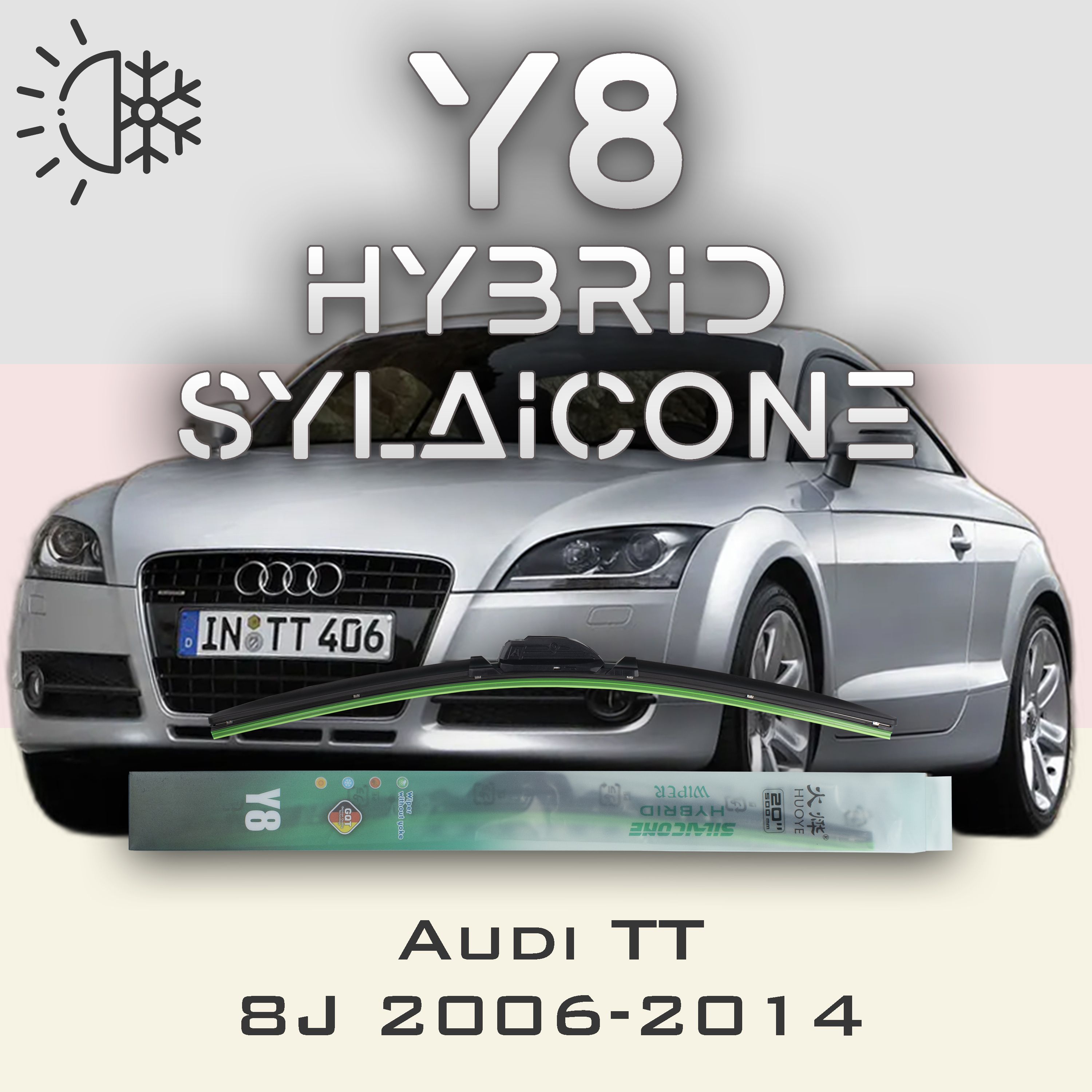 

Комплект щеток стеклоочистителя HUOYE Y8-Audi TT 8J 2006-2014, Y8