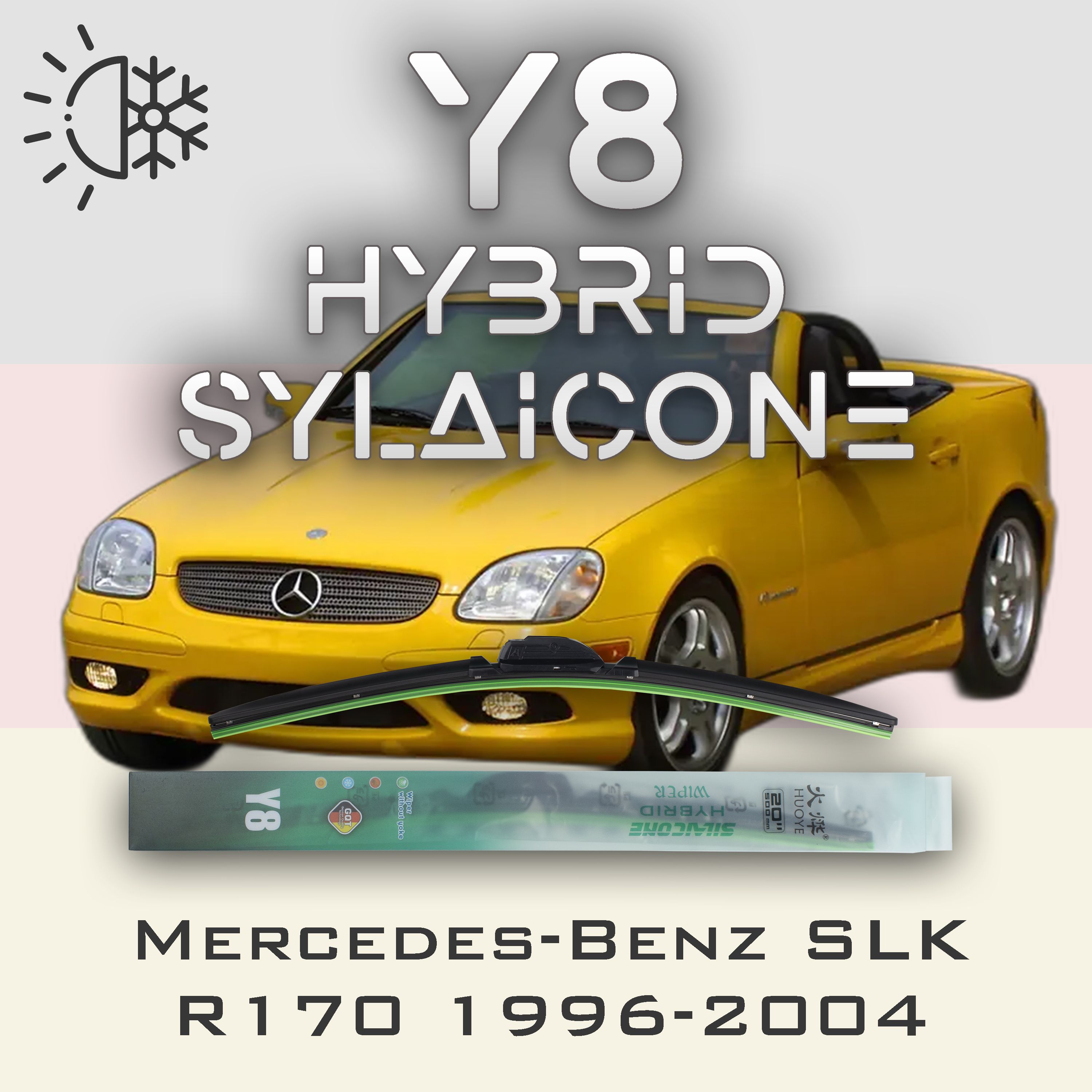 Комплект щеток стеклоочистителя HUOYE Y8-Mercedes-Benz SLK-Class R170 1996-2004