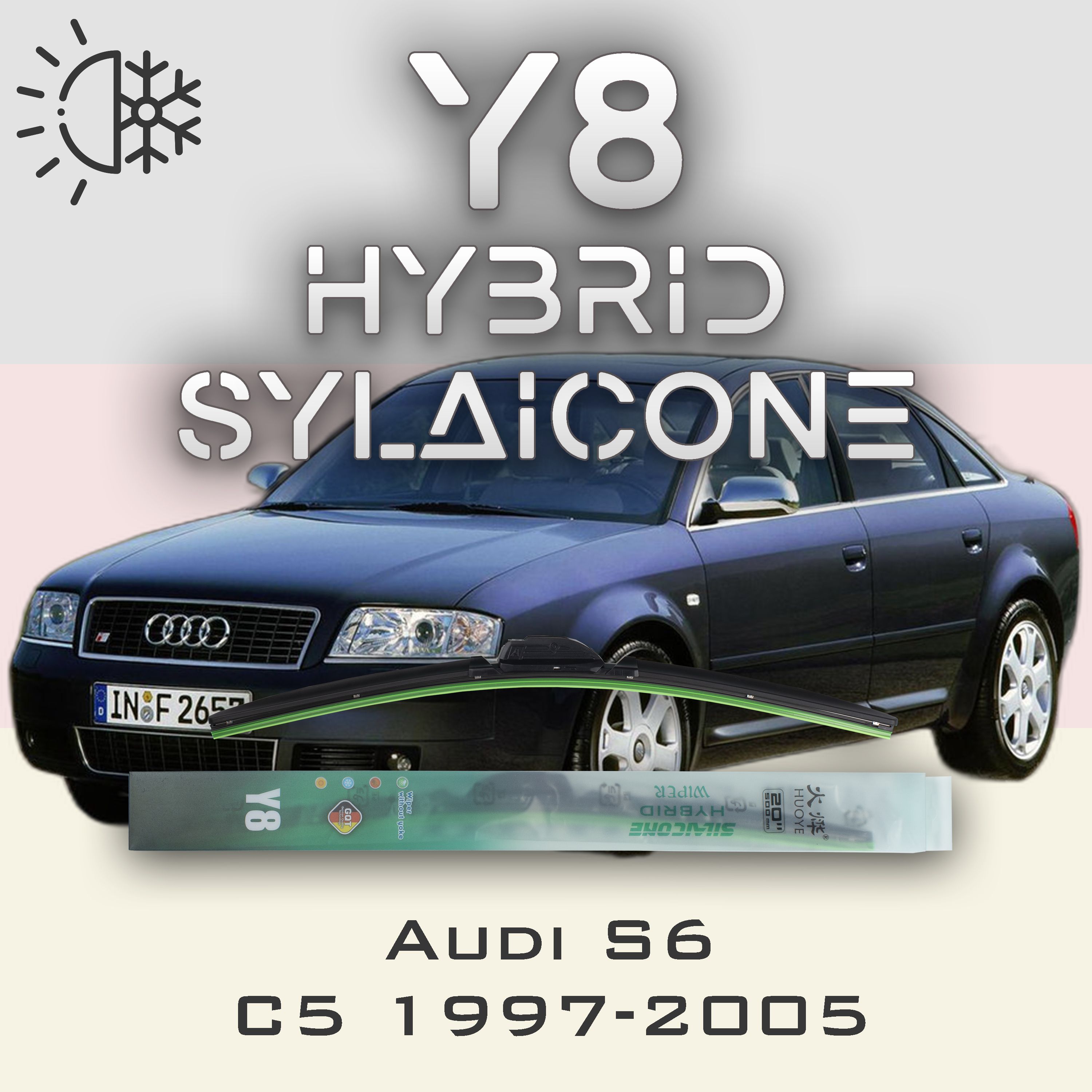 

Комплект щеток стеклоочистителя HUOYE Y8-Audi S6 C5 1997-2005, Y8