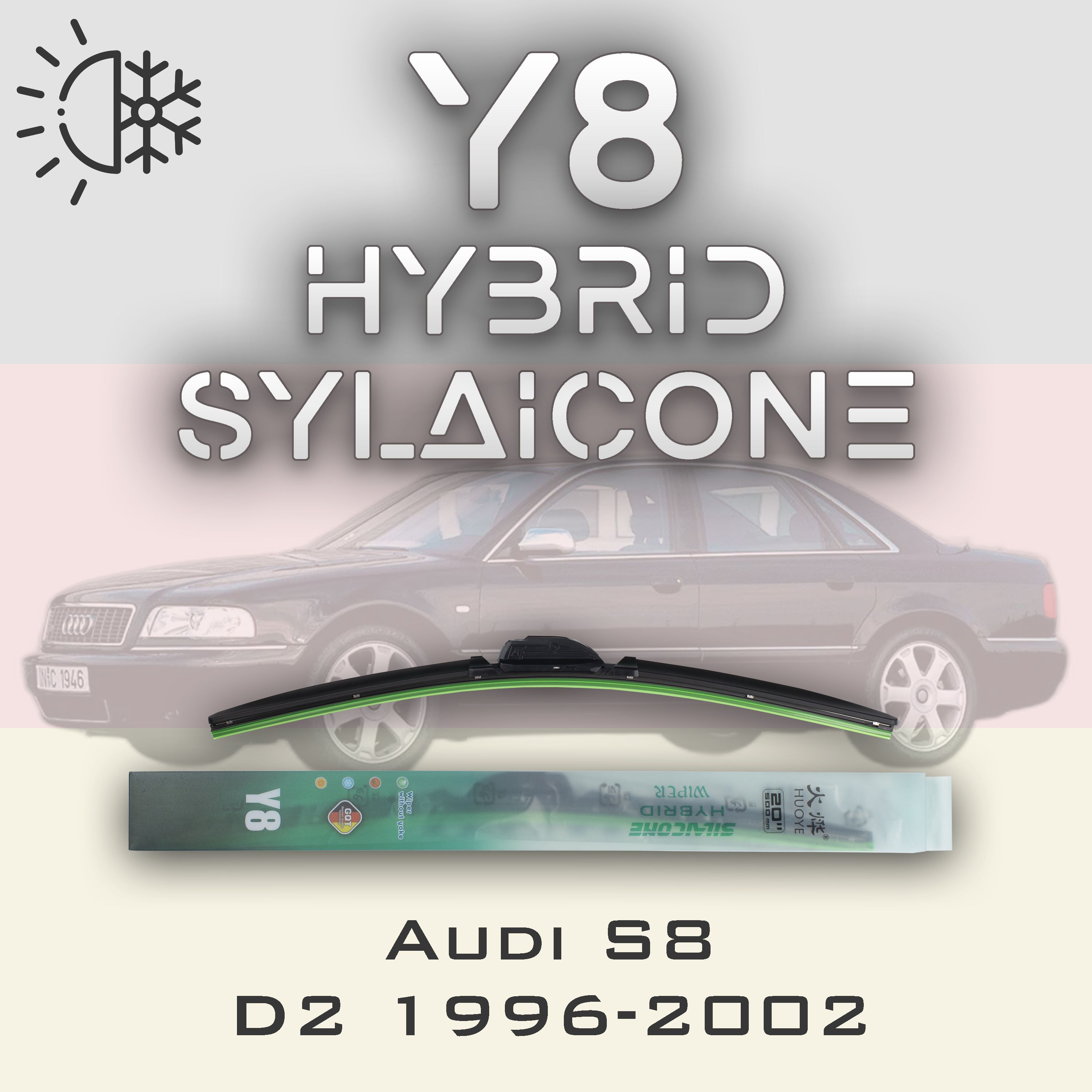 

Комплект щеток стеклоочистителя HUOYE Y8-Audi S8 D2 1996-2002, Y8