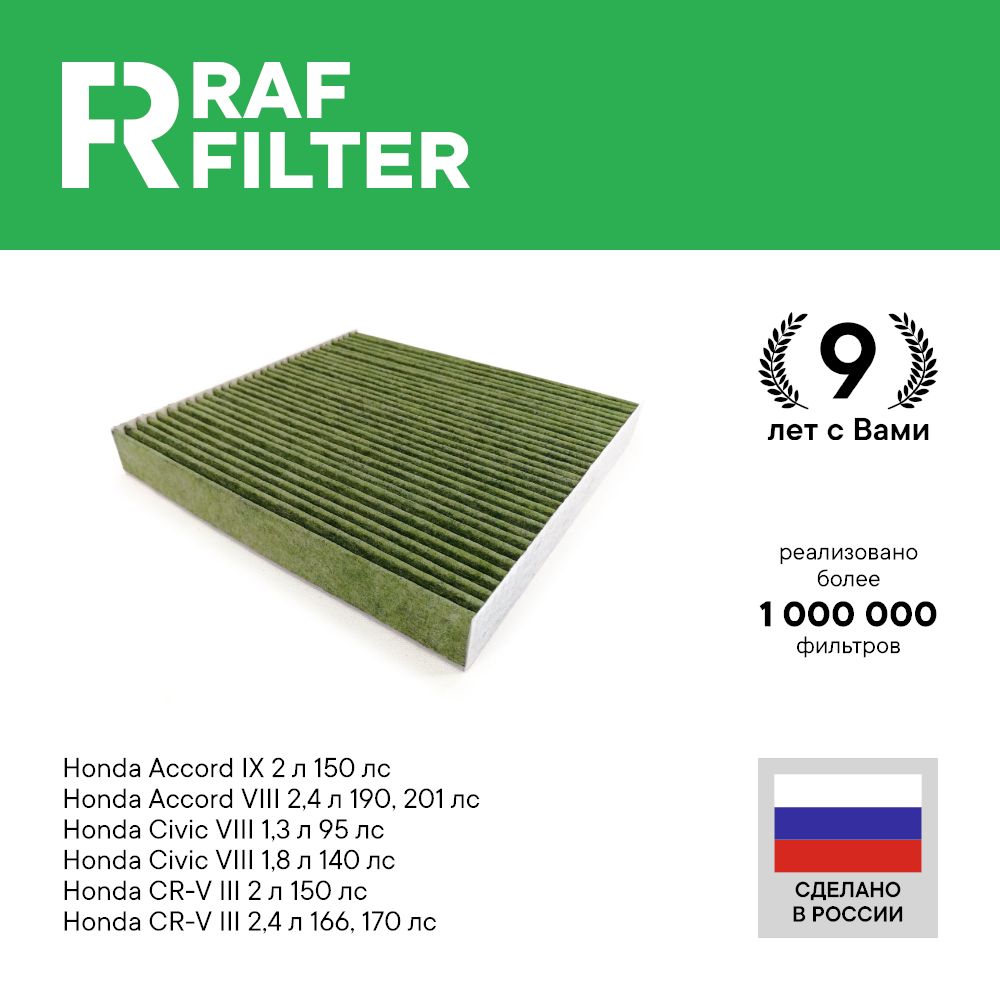 

Фильтр салона RAF Filter RF001HOY Honda Civic 8, CR-V 3 и 4, Accord 8 и 9