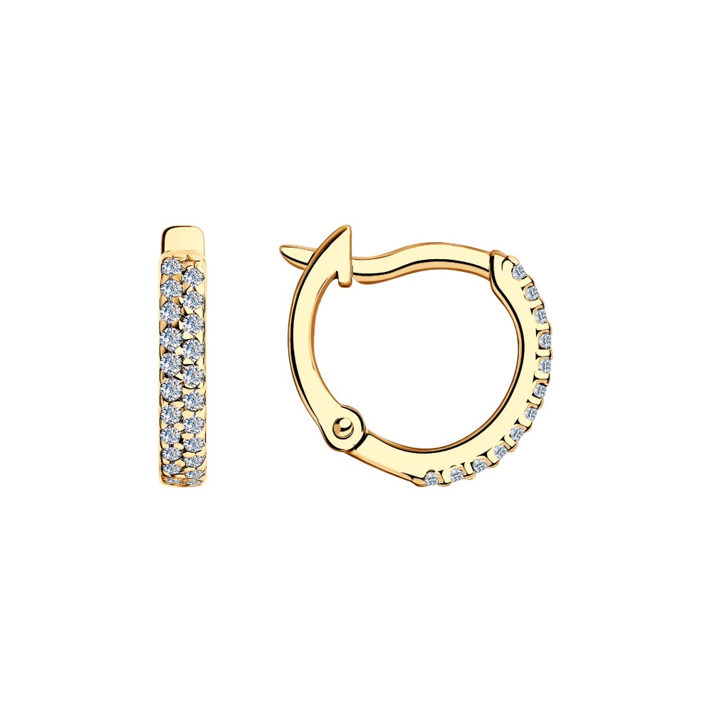 

Серьги конго из серебра SOKOLOV 93021145, фианит, 93021145