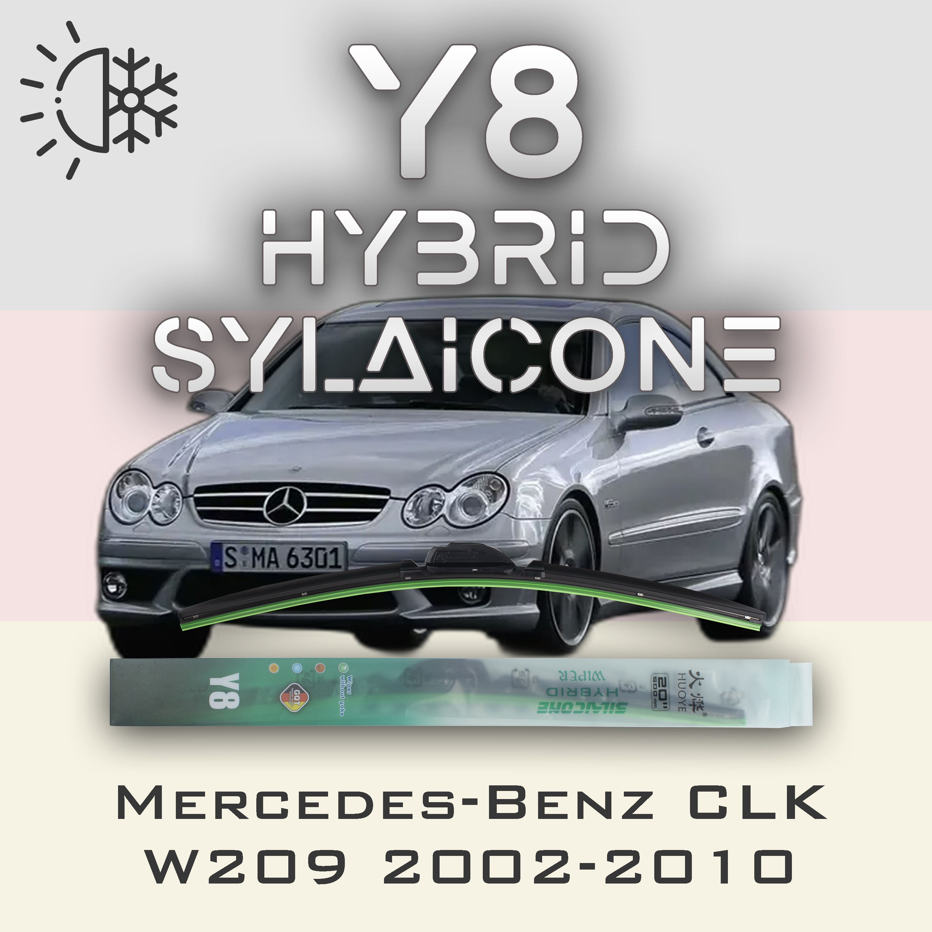 

Комплект щеток стеклоочистителя HUOYE Y8-Mercedes-Benz CLK-Class W209 2002-2010, Y8