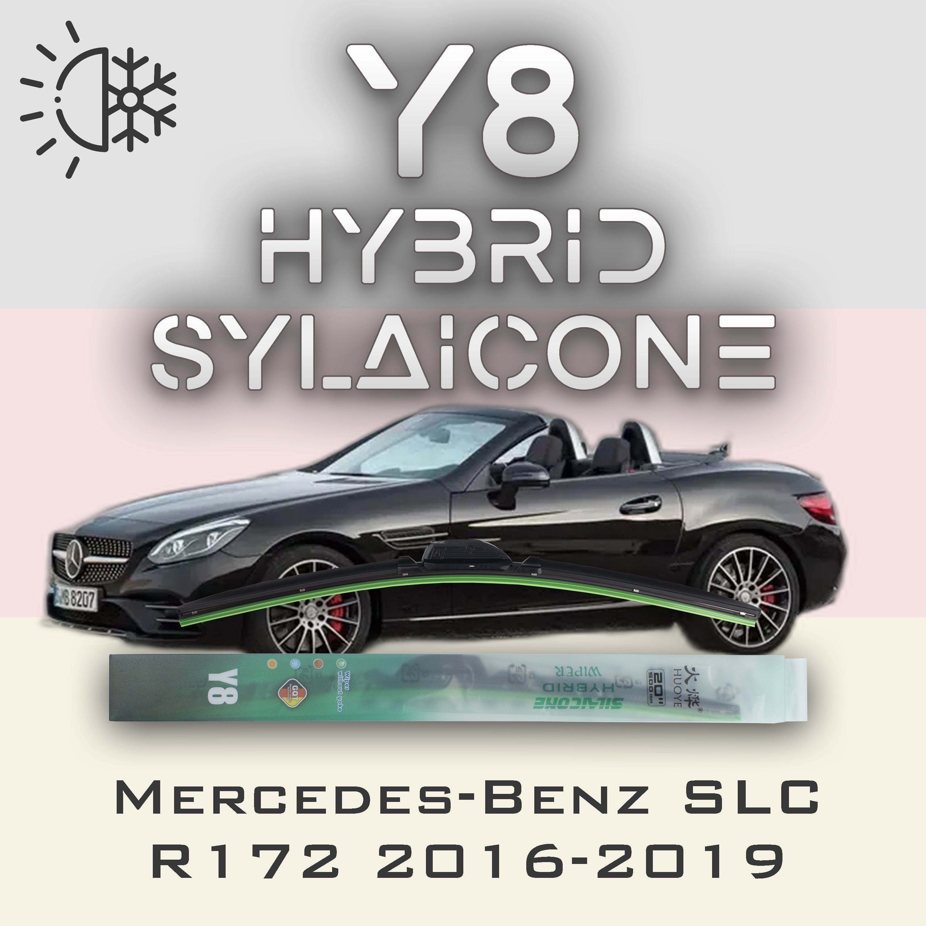 

Комплект щеток стеклоочистителя HUOYE Y8-Mercedes-Benz SLC-Class R172 2016-2019, Y8