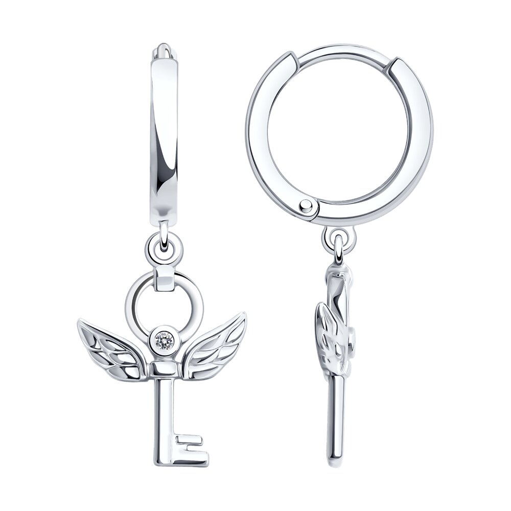 

Серьги из серебра с фианитом SOKOLOV 94025835, 94025835